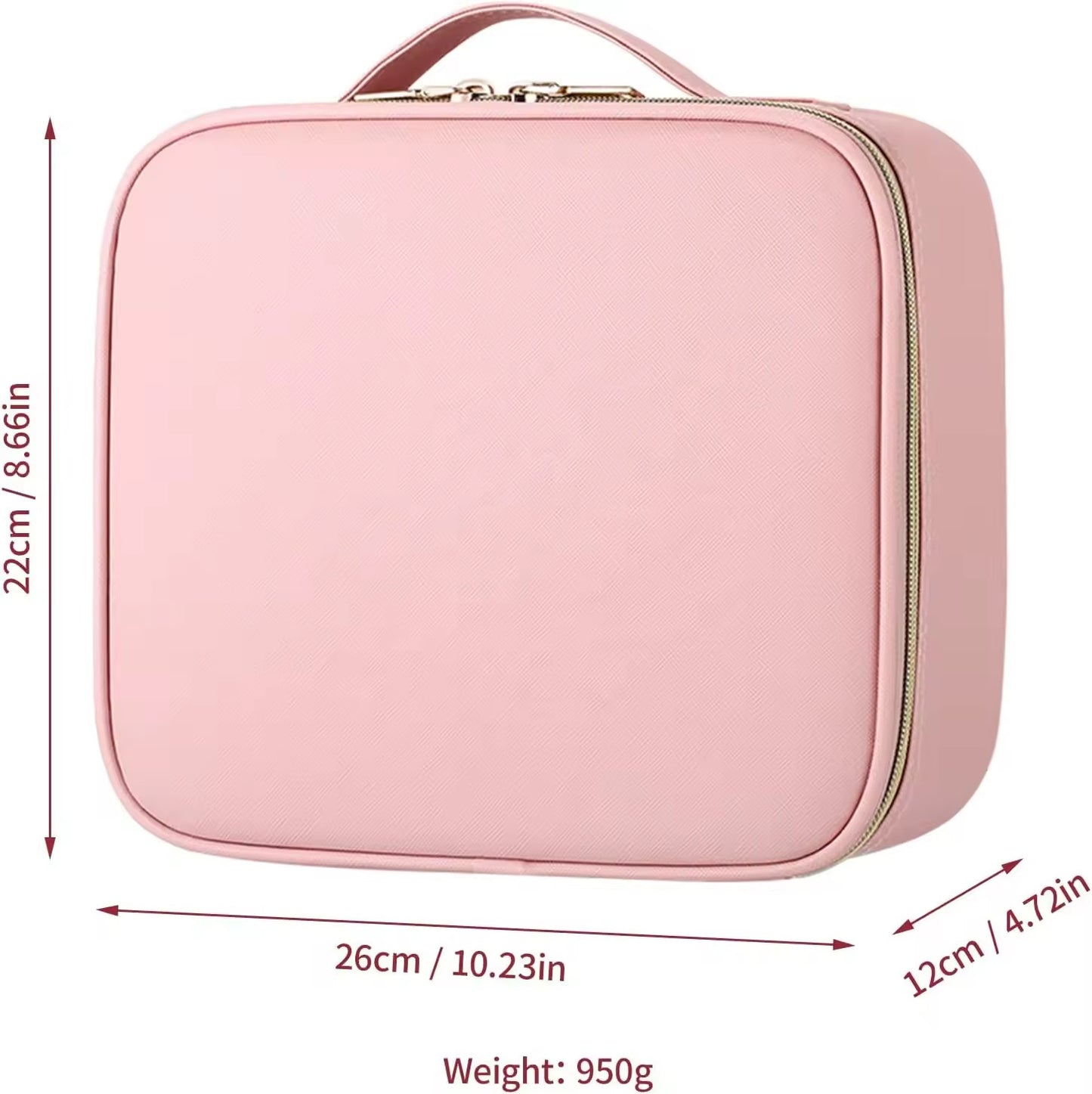 Travel Makeup Bag with LED Mirror
