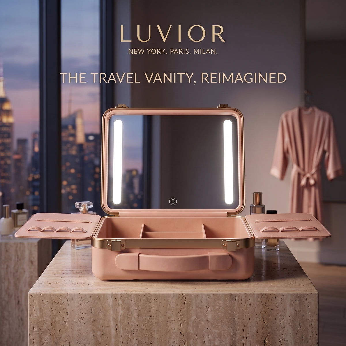 LUVIOR Travel Case — LED Mirror Edition